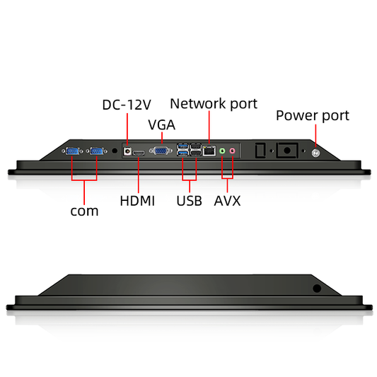 15.6" inch Industrial Flat Panel PC Windows I3 4GB DDR4 64GB All In One PC with Capacitive Touch – Mount Type H - Side