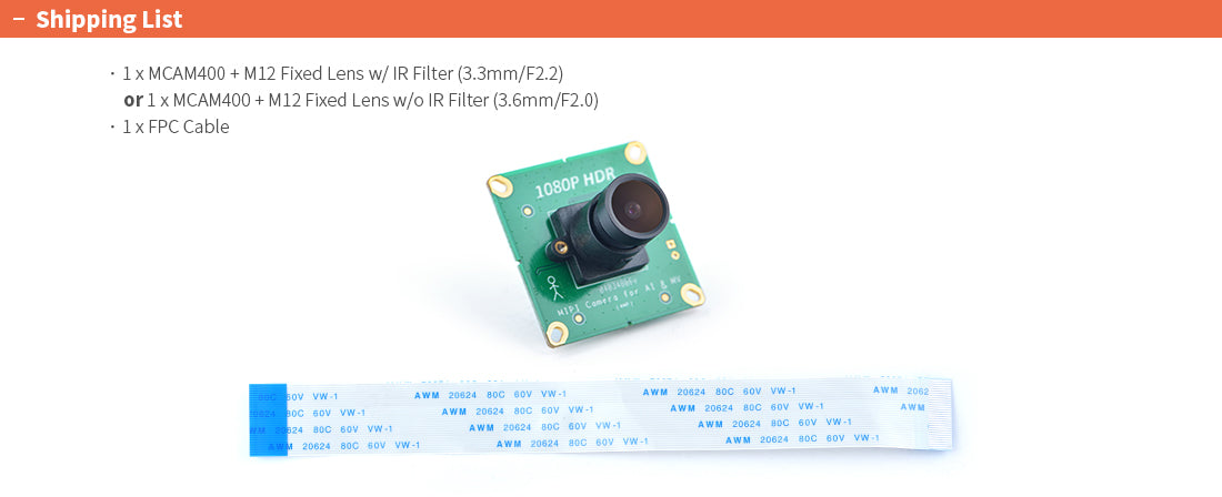 1080P HDR MIPI Camera - MCAM400
