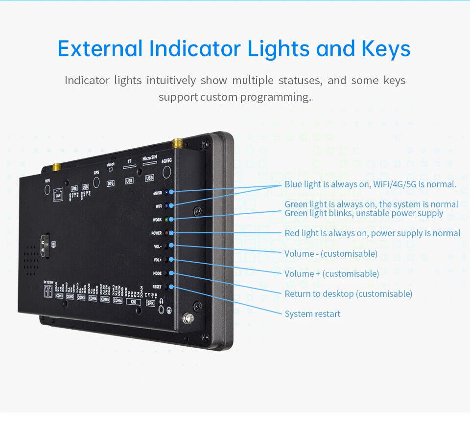 7" inch A133P 2x INT SPK All in One HMI Android Panel PC, ControlHUB Series, IPS LCD, ABS Frame