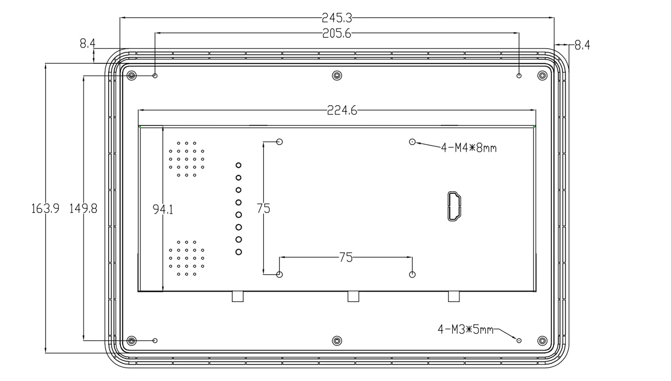 10.1" inch RK3288 2x INT SPK All in One HMI Android Panel PC, ControlHUB Series, IPS LCD, ABS Larger Frame