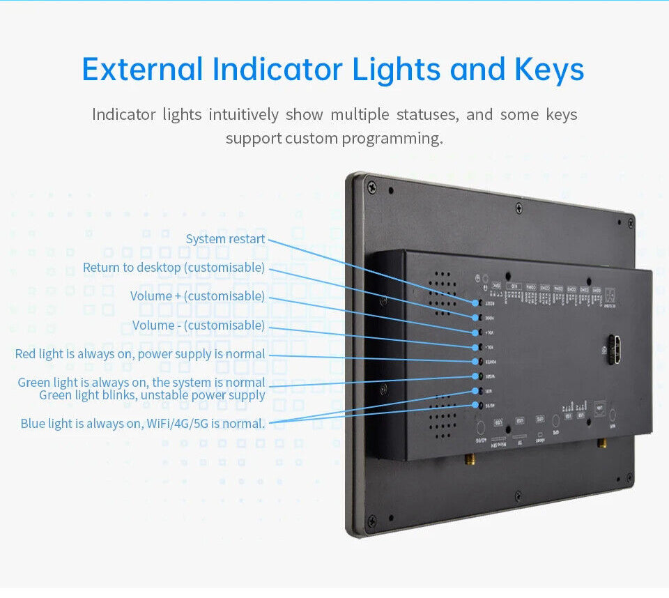 10.1" inch A133P 2x INT SPK All in One HMI Android Panel PC, ControlHUB Series, IPS LCD, ABS Frame