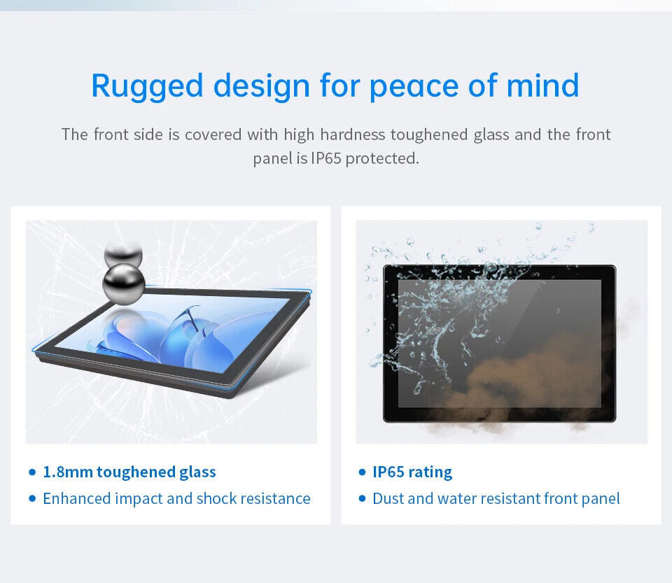 10.1" inch RK3568 2x INT SPK All in One HMI Android Panel PC, ControlHUB Series, IPS LCD, ABS Frame