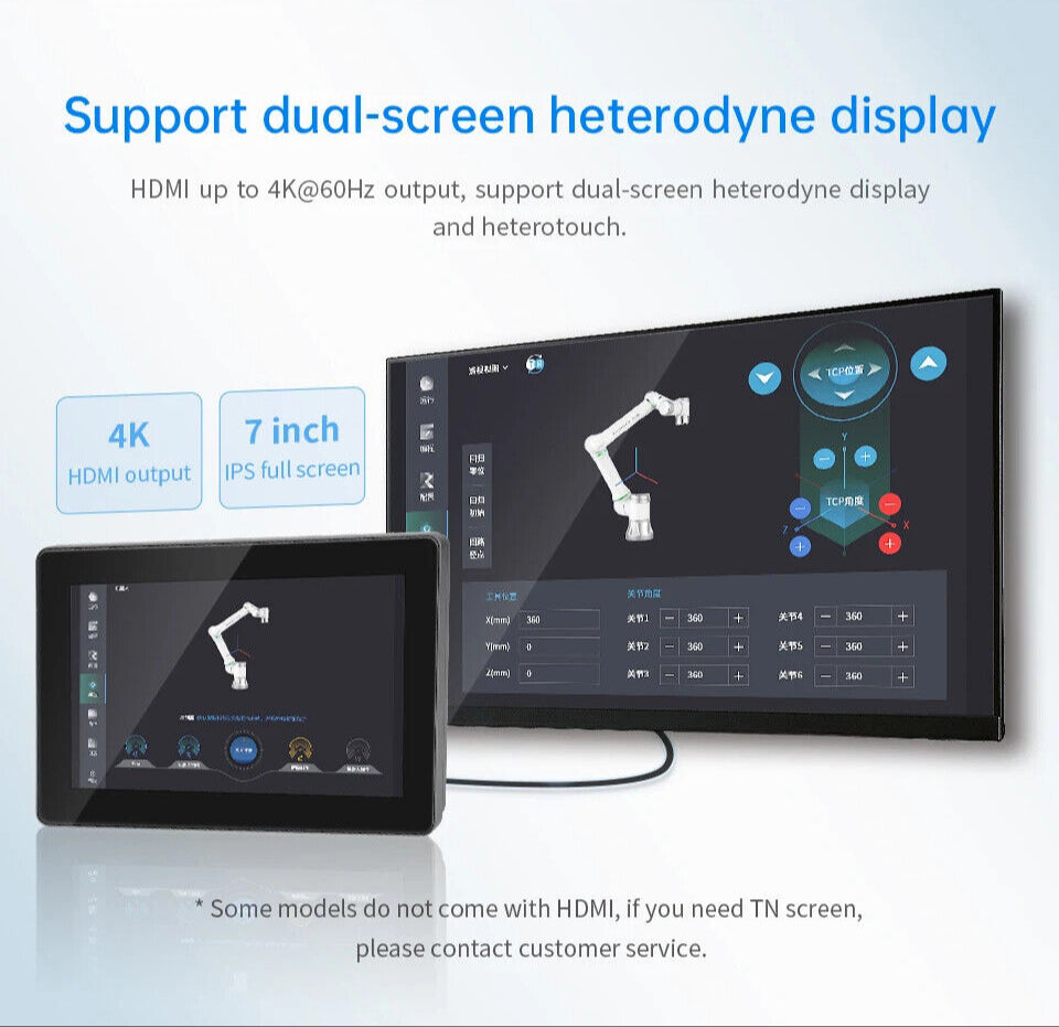 7" inch A133P 2x INT SPK All in One HMI Android Panel PC, ControlHUB Series, IPS LCD, ABS Frame