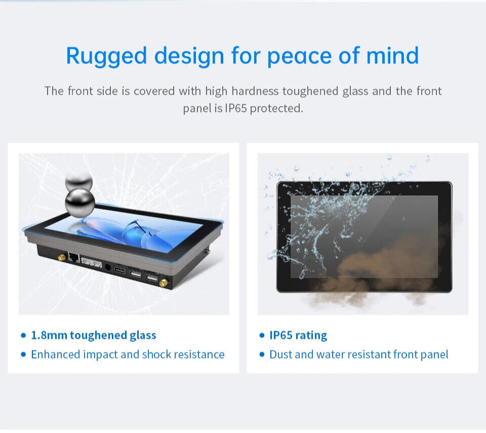 7" inch RK3568 2x INT SPK All in One HMI Android Panel PC, ControlHUB Series, IPS LCD, ABS Frame