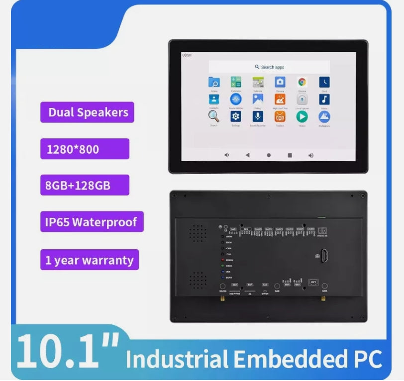 10.1" inch A133P 2x INT SPK All in One HMI Android Panel PC, ControlHUB Series, IPS LCD, ABS Frame
