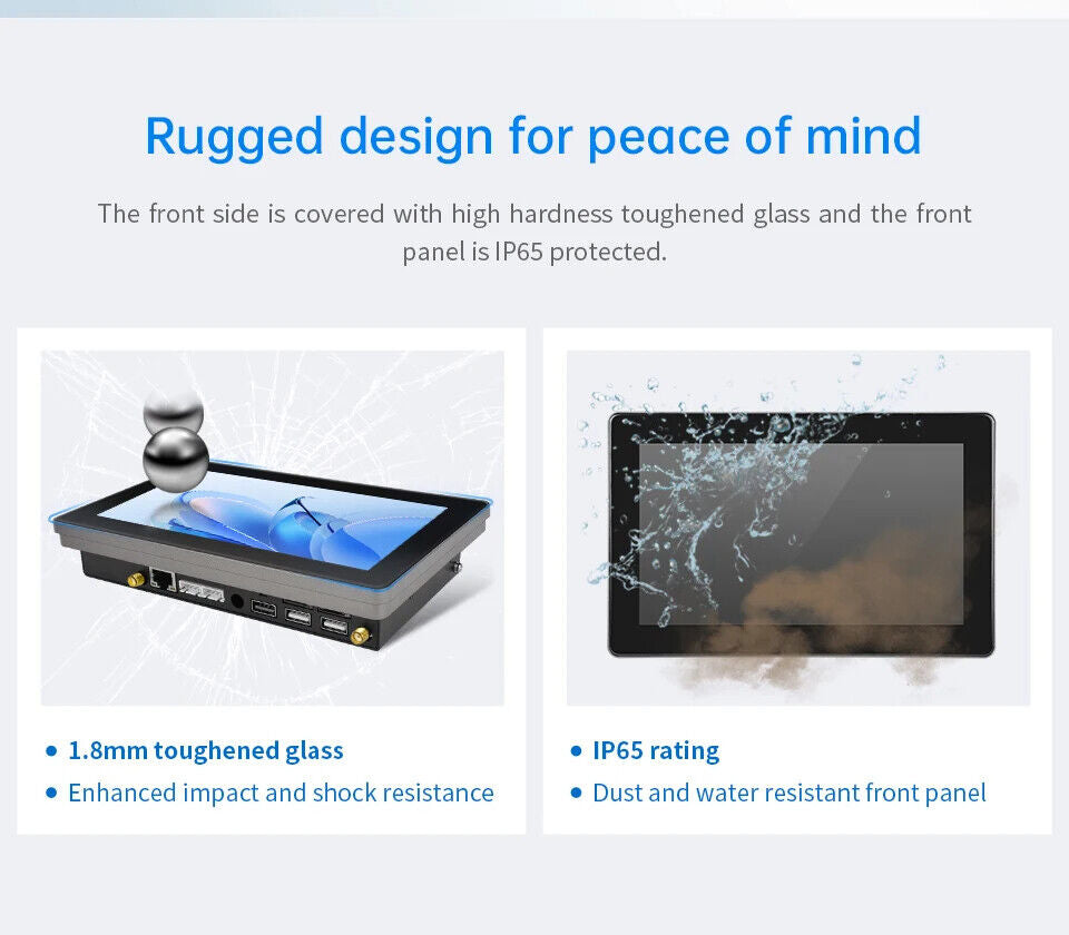 7" inch A133P 2x INT SPK All in One HMI Android Panel PC, ControlHUB Series, IPS LCD, ABS Frame