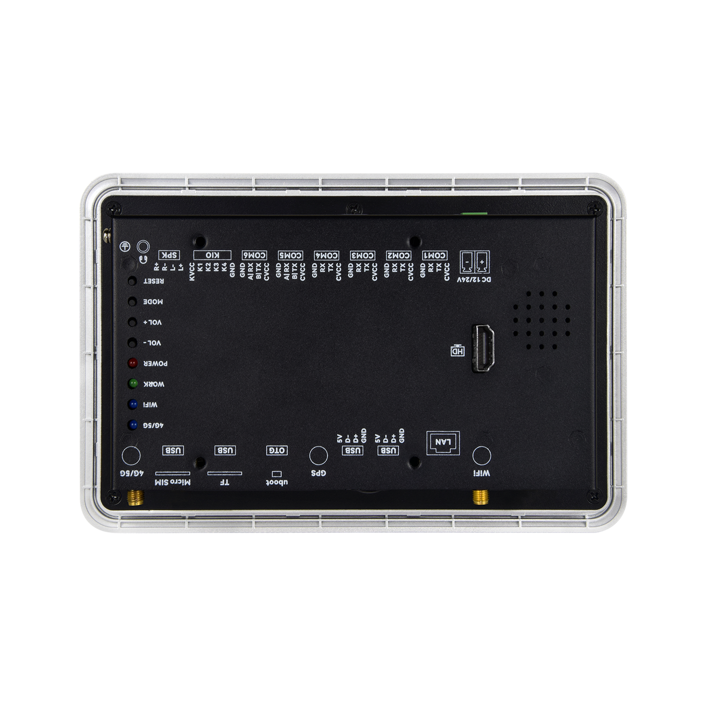 7" inch A133P 2x INT SPK All in One HMI Android Panel PC, ControlHUB Series, IPS LCD, ABS Larger Frame