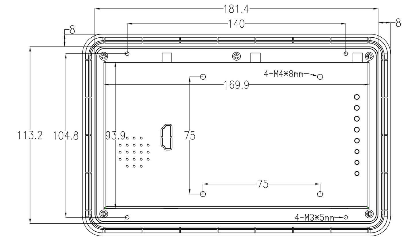 7" inch RK3288 2x INT SPK All in One HMI Android Panel PC, ControlHUB Series, IPS LCD, ABS Larger Frame