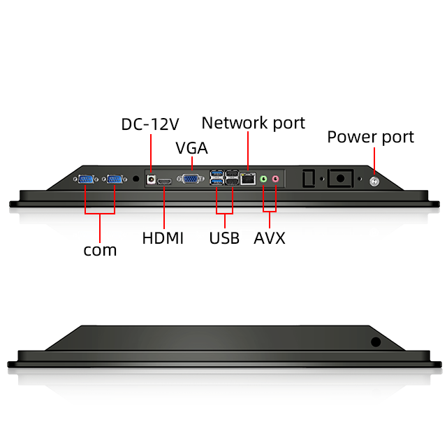 18.5" inch Industrial Flat Panel PC Windows i3 4GB DDR4 64GB All In One PC with Capacitive Touch – Mount Type H - Side