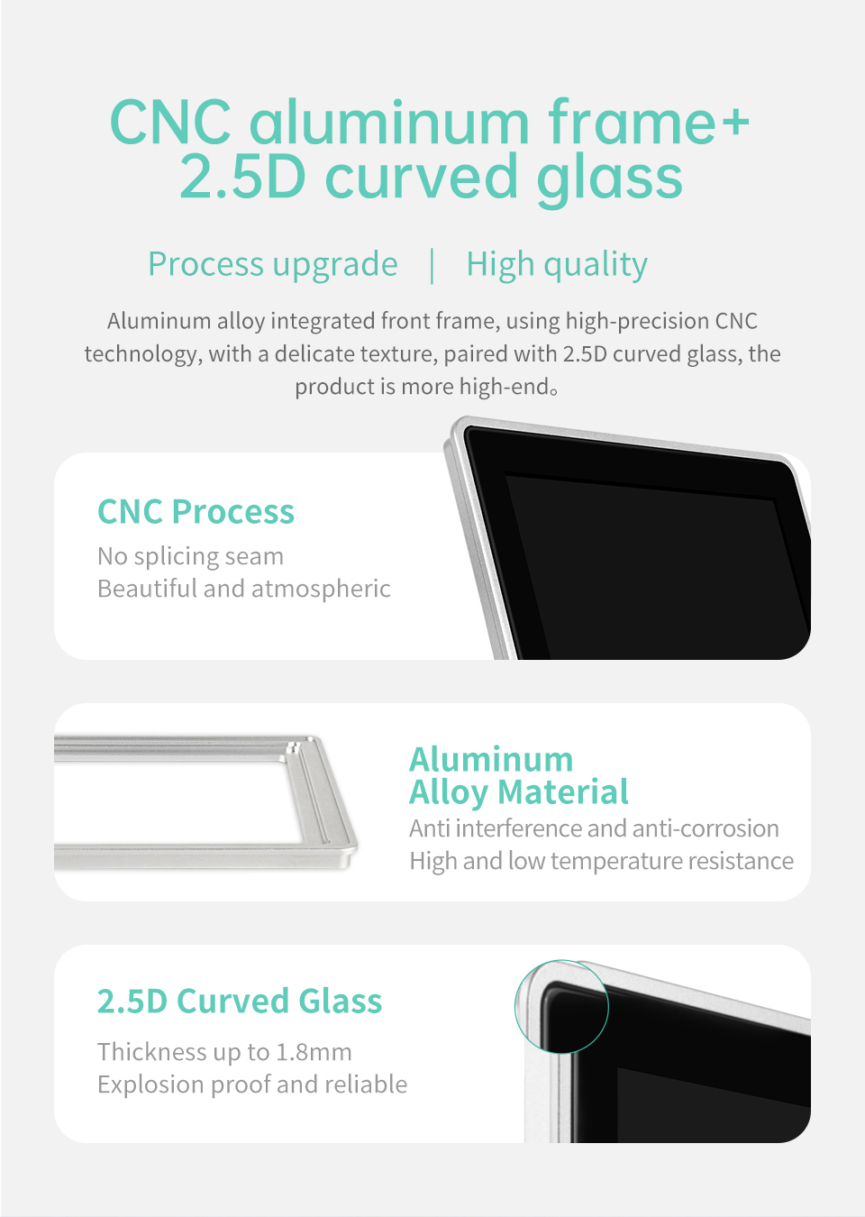 10.1" inch RK3288 All in One HMI Android Panel PC, ControlHUB Series, IPS LCD, AL Frame
