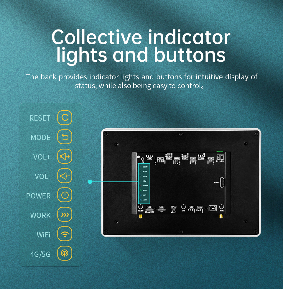 10.1" inch RK3288 All in One HMI Android Panel PC, ControlHUB Series, IPS LCD, AL Frame