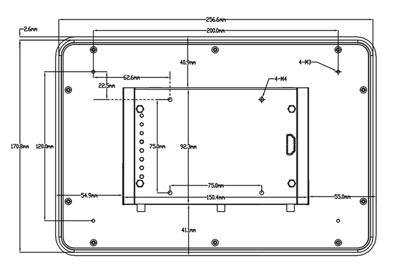 10.1" inch RK3568 All in One HMI Android Panel PC, ControlHUB Series, IPS LCD, ABS Frame