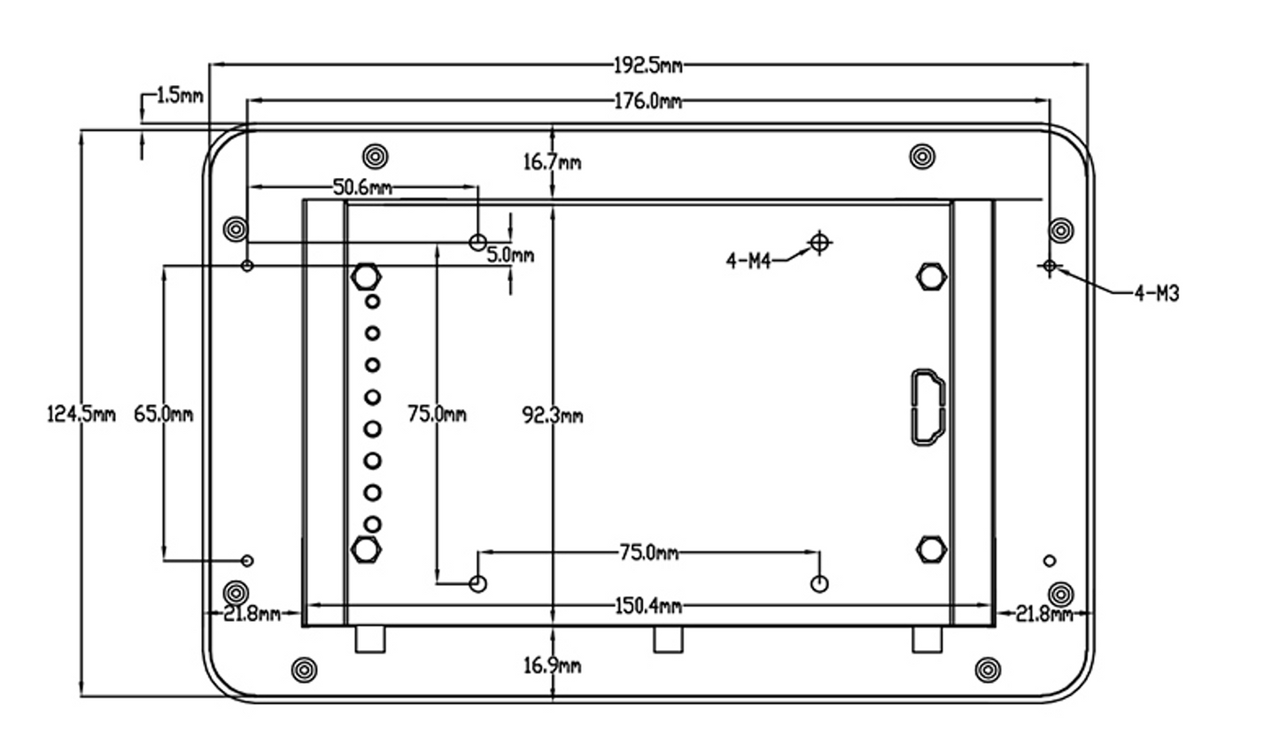 7" inch A133P All in One HMI Android Panel PC, ControlHUB Series, IPS LCD, ABS Frame