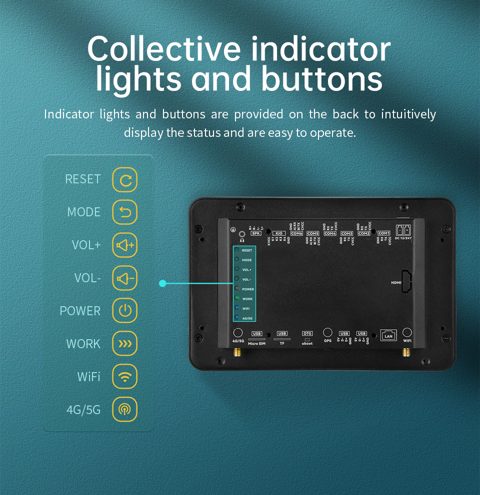 10.1" inch RK3288 All in One HMI Android Panel PC, ControlHUB Series, IPS LCD, ABS Frame