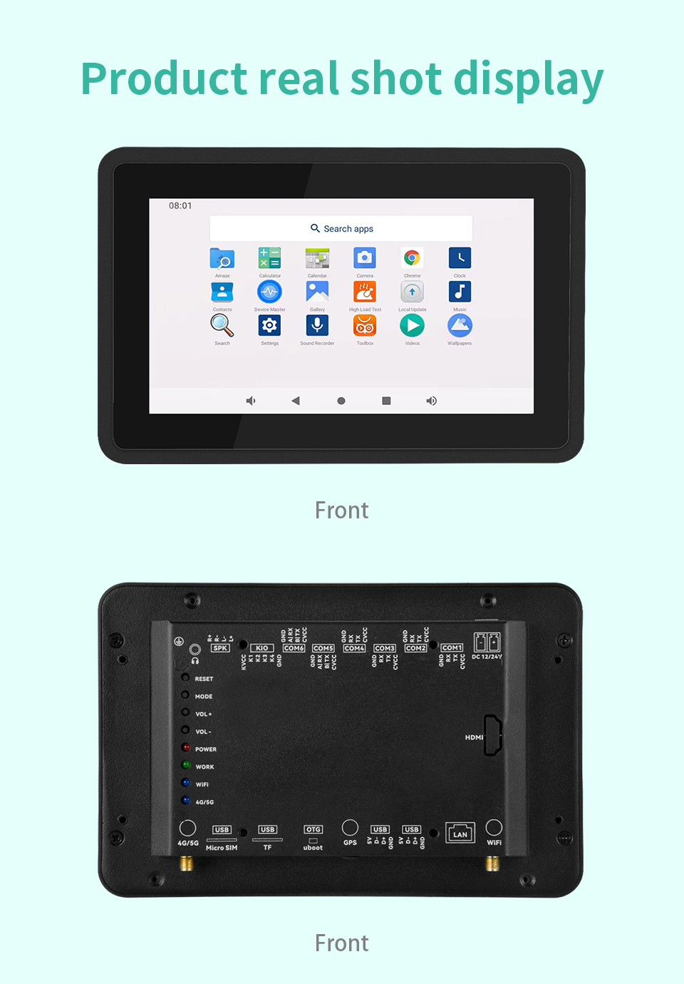 10.1" inch RK3288 All in One HMI Android Panel PC, ControlHUB Series, IPS LCD, ABS Frame