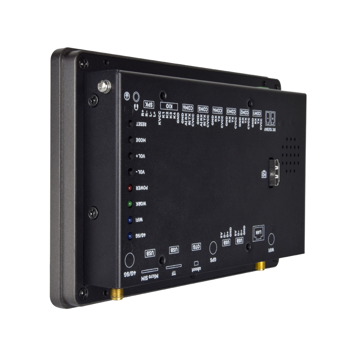 7" inch RK3568 2x INT SPK All in One HMI Android Panel PC, ControlHUB Series, IPS LCD, ABS Frame