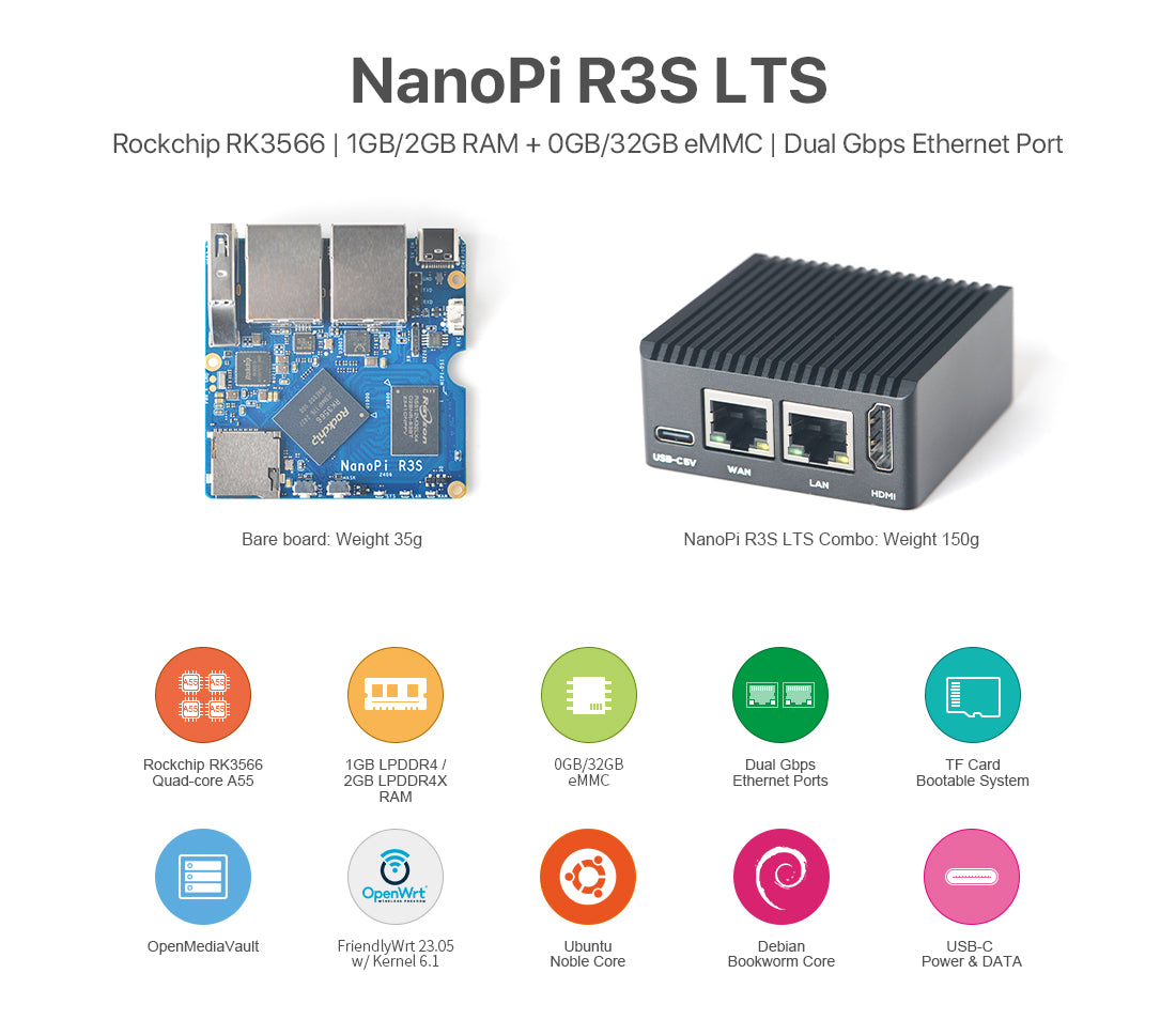Friendly Elec NanoPi R3S LTS Development Board