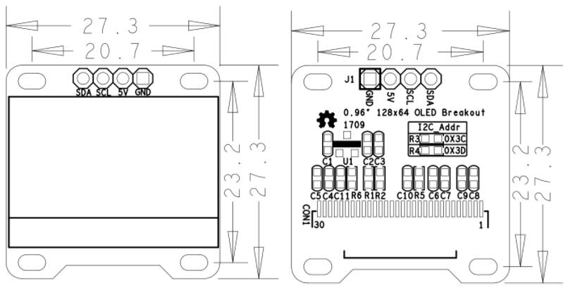 Friendly Elec Oled White Display Module 0.96inch I2C 128x64