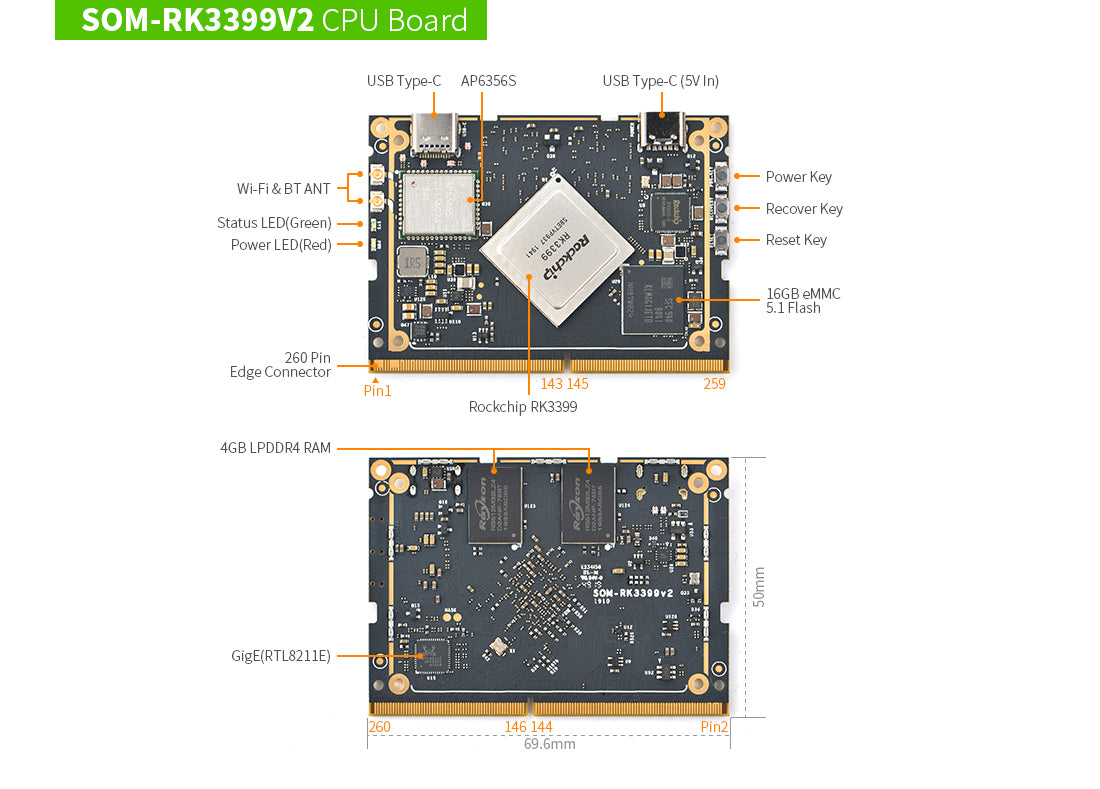 Friendly Elec SOM-RK3399V2 Development Kit