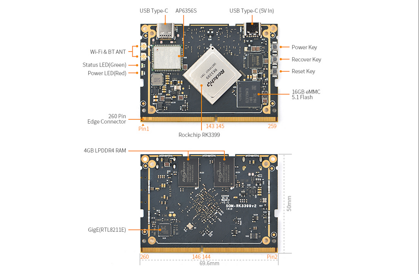 Friendly Elec SOM-RK3399V2 CPU BOARD